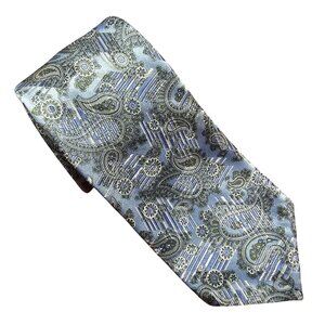 Robert Talbott Seven Fold Handmade Silk Tie Blue Paisley Formal Limited 25 of 40